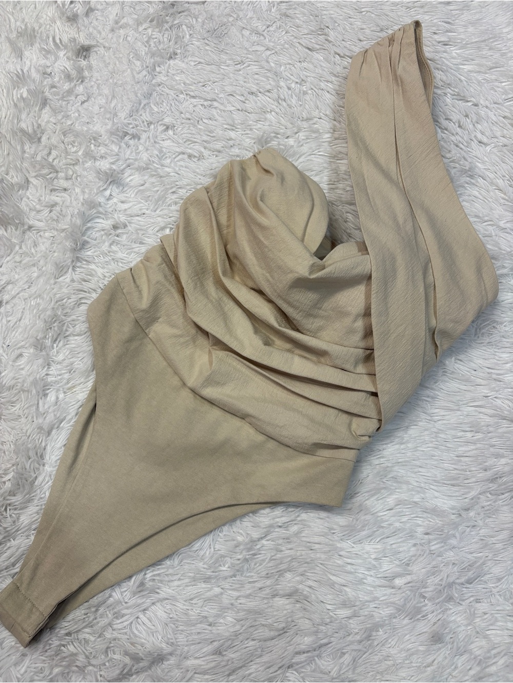 Revolve ATOIR Never Really Over Bodysuit One Shoulder in Taupe Bodysuit - Picture 3 of 5